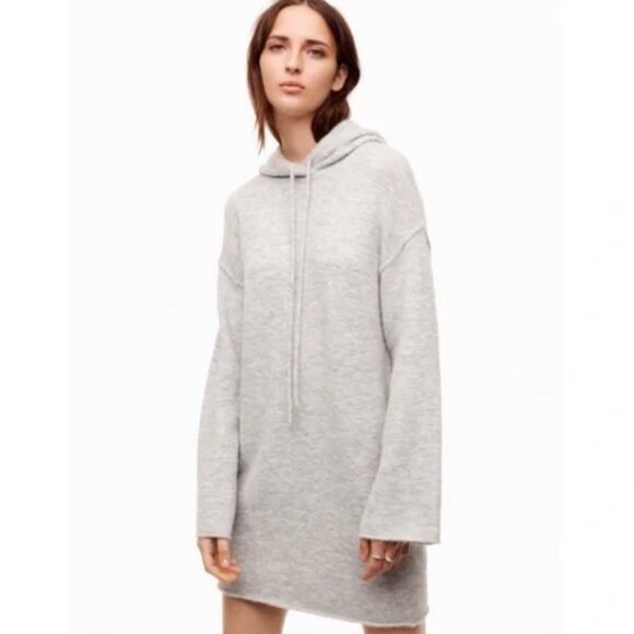 Artizia Wilfred Free Light Grey Hooded Tunic Sweater - Wool blend - oversized sm - Picture 2 of 6